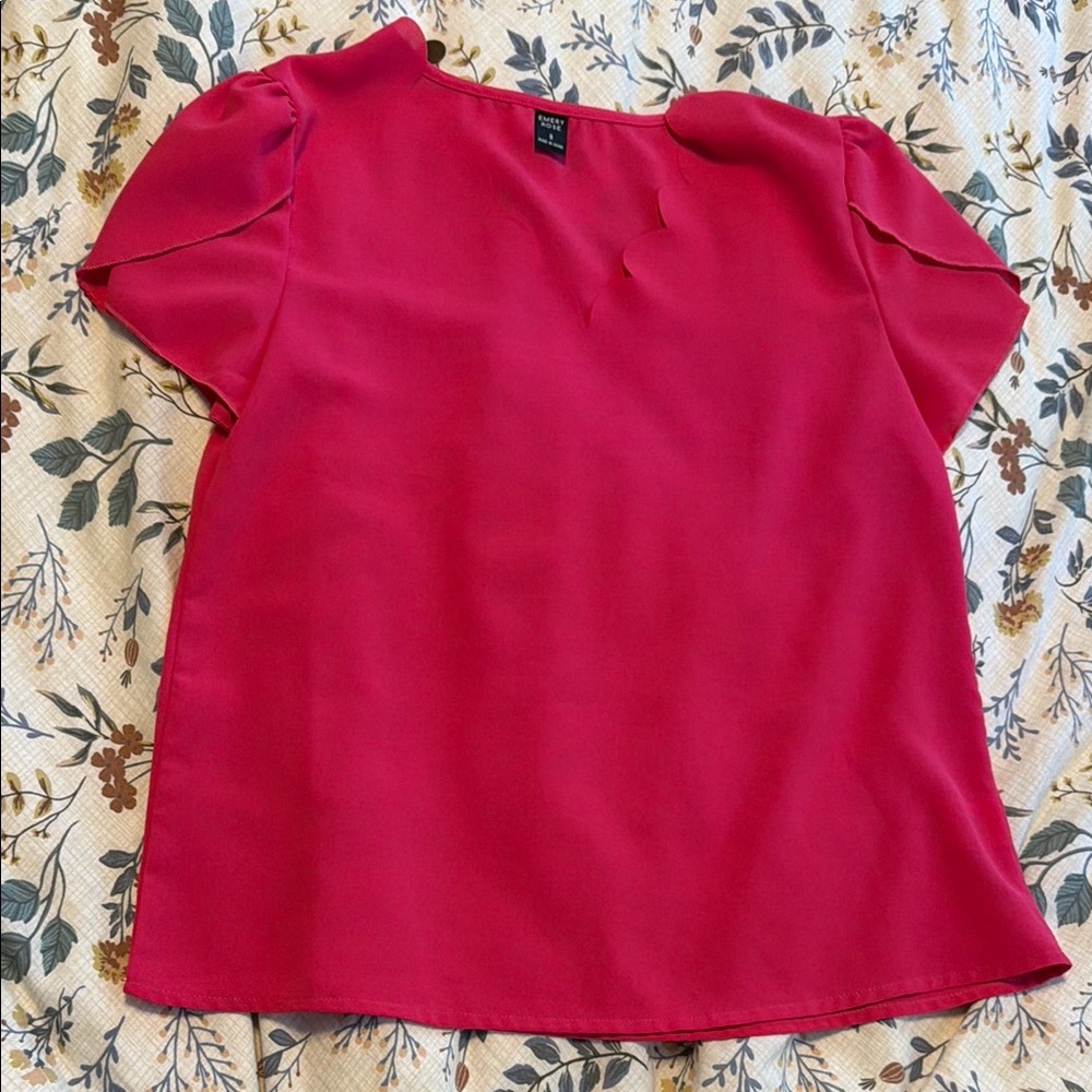 Bright pink Short Sleeve Blouse